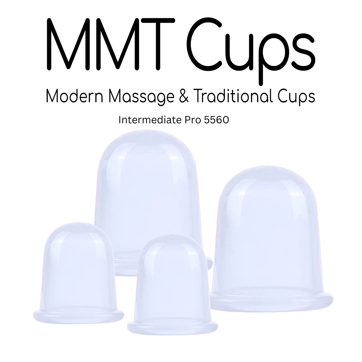 10 Sets of MMT Cups- Original Classic Softer 5560- 2 Large and 2 Small Self Care Silicone Body Cupping Set-