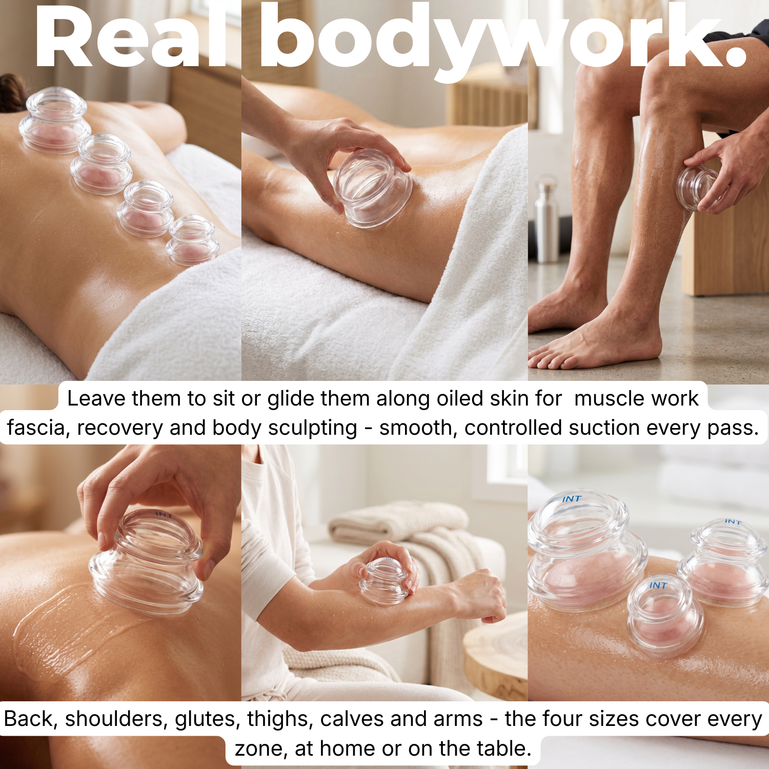 Supreme 4 Intermediate Pro 5560 — (4 Sizes: S, M, L, XL)Soft, Easy-Squeeze Silicone Cupping Set for Beginners & Self-Care
