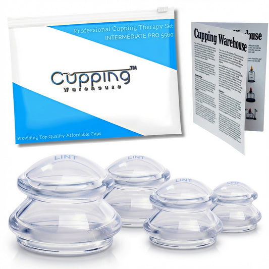 Supreme 4 Intermediate Pro 5560 — (4 Sizes: S, M, L, XL)Soft, Easy-Squeeze Silicone Cupping Set for Beginners & Self-Care
